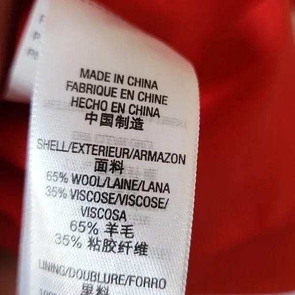 JUICY COUTURE | Wool coat fur collar red Girls sz 8 10 - Picture 3 of 4